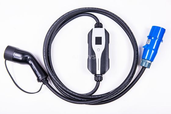 Type 2 Portable EV Charger 7kW With Blue CEE EV Home Chargers With Delay Charging Amps Switchable
