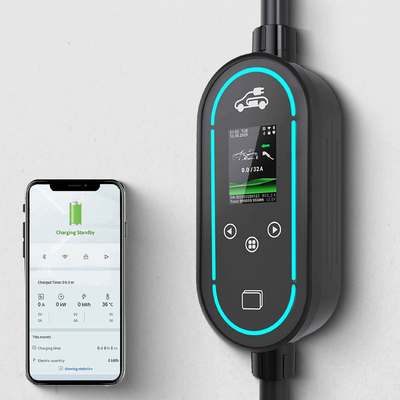 Buy 7.36kW 32A Portable EV Charger with Type B RCD and LCD Display online manufacture