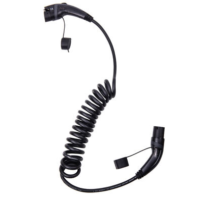 Buy IP67 Spring Cable SAE J1772 Type 1 to Type 2 EV Charging Cable for Mode 3 Charging online manufacture