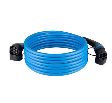 3 phase IEC 62196 Customized cable length ev charger Type 2 to Type 2 mode EV charging cable with 32A plug
