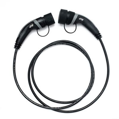 Black 16A 3 Phase 5m Type 2 To Type 2 Cable TPU Material TUV Certification