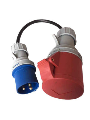 Buy 32A 5 Pin to 3 Pin IEC 60309 Plug Adapter for Red CEE to Blue CEE EV Charging Cable Adapter online manufacture
