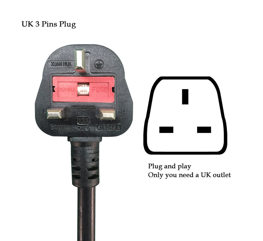 Type2 816A 1P Portable Electric Vehicle Charger UK 3 PINS Outlet