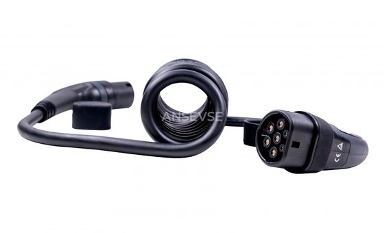 Good price electric car chargers 16A 480V 3 phase 11kW spiral cables IEC 62196 type 2 to type 2 ev coiled cables online