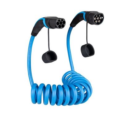 Good price 1 phase Electric Car Cable 16A Spiral Type 2 to Type 2 EV Charging Cable online