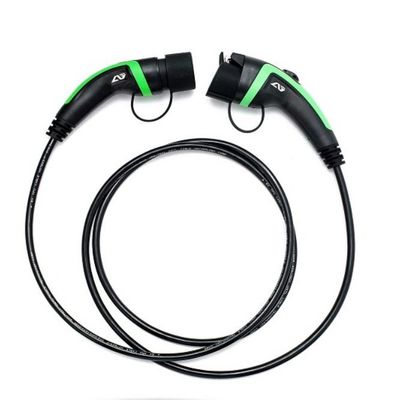 Good price 32A 22KW 5m Type 1 To Type 2 EV Charging Cable Green Cladding TPU online